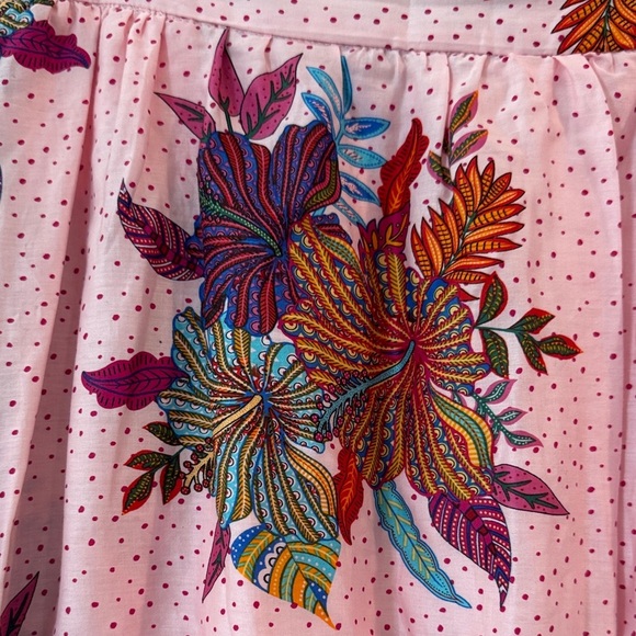 Floral Pink A-Line Skirt - Picture 2 of 7